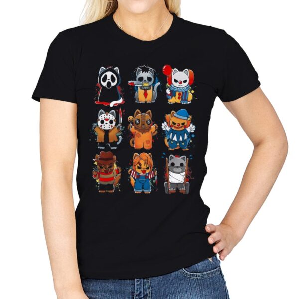 Horror Kitten - Womens T-Shirts RIPT Apparel Small / Black