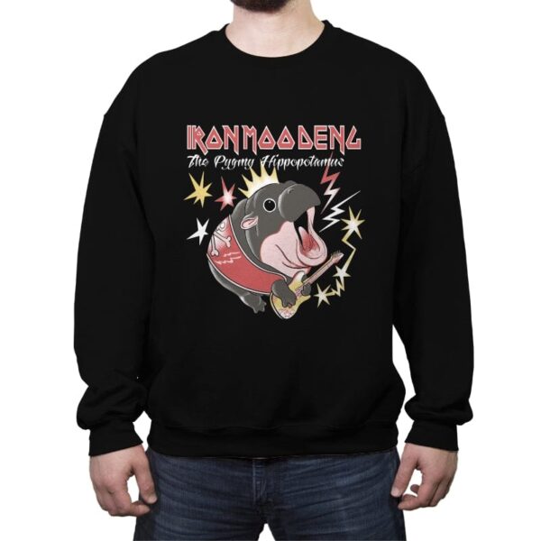 Iron Moo Deng - Crew Neck Sweatshirt Crew Neck Sweatshirt RIPT Apparel Small / Black