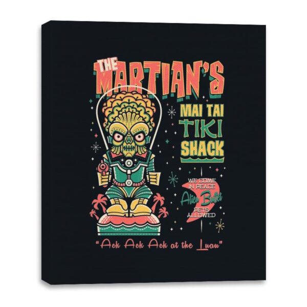 Martians Mai Tai Tiki - Canvas Wraps Canvas Wraps RIPT Apparel 16x20 / Black