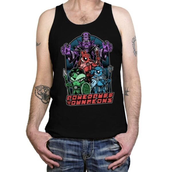 Power Girls Dungeons - Cool RPG Animation - Tanktop Tanktop RIPT Apparel X-Small / Black