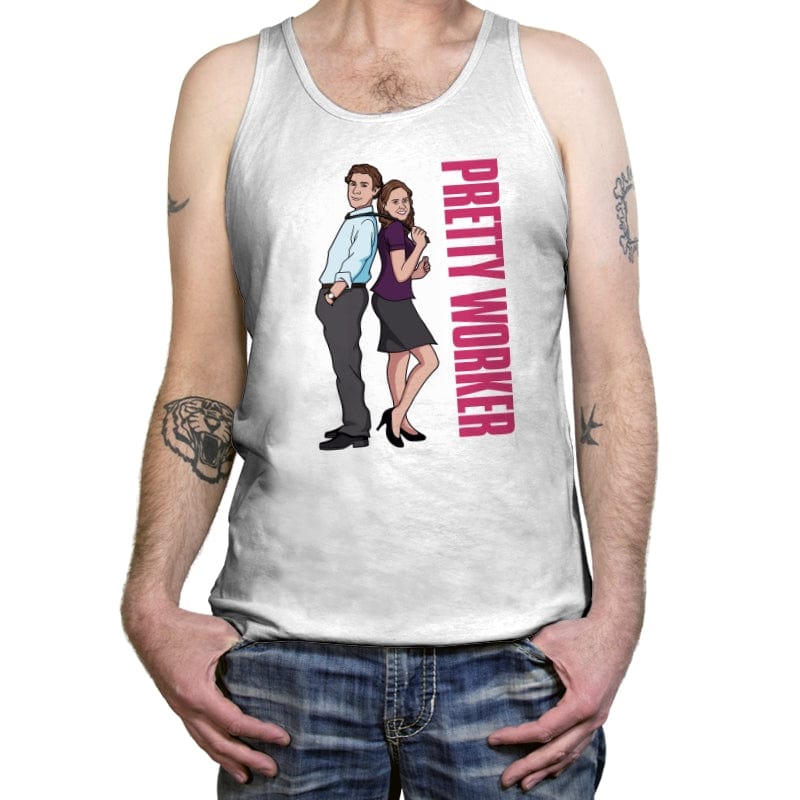 Pretty Worker - Tanktop Tanktop RIPT Apparel X-Small / White