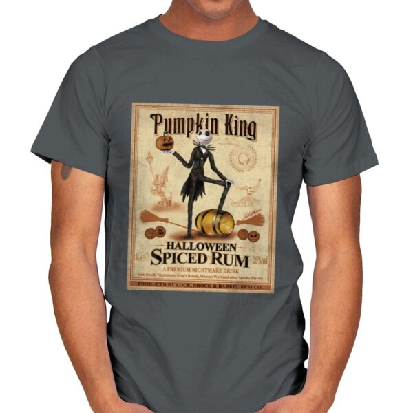 Pumpkin King - Halloween Spiced Rum - Mens T-Shirts RIPT Apparel Small / Charcoal