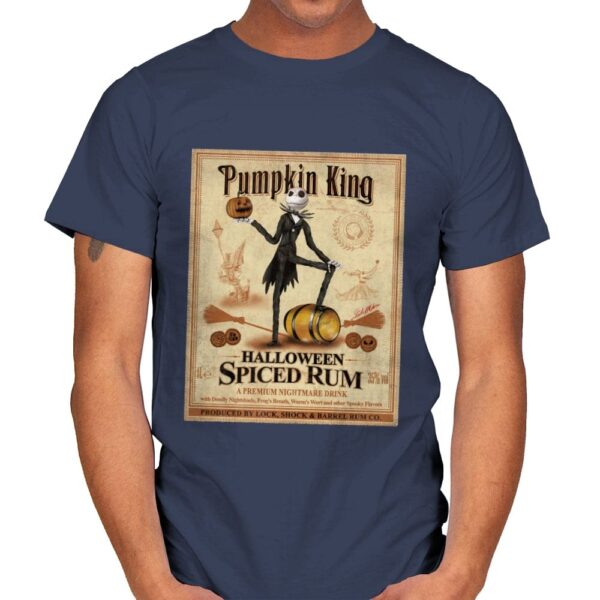 Pumpkin King - Halloween Spiced Rum - Mens T-Shirts RIPT Apparel Small / Navy