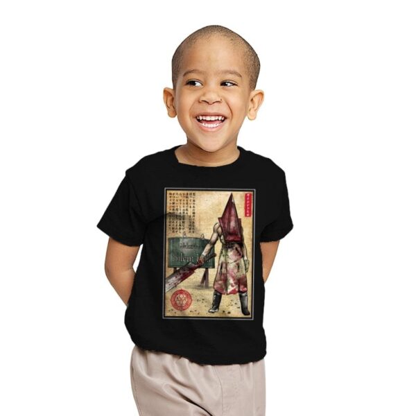 Pyramid Head Woodblock - Youth T-Shirts RIPT Apparel X-small / Black