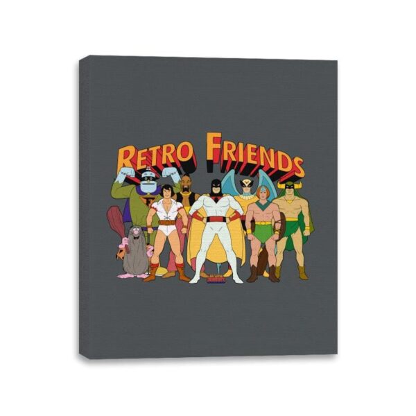 Retro Friends - Canvas Wraps Canvas Wraps RIPT Apparel 11x14 / Charcoal