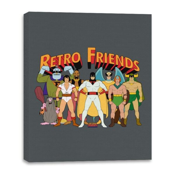Retro Friends - Canvas Wraps Canvas Wraps RIPT Apparel 16x20 / Charcoal