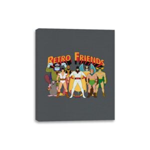 Retro Friends - Canvas Wraps Canvas Wraps RIPT Apparel 8x10 / Charcoal