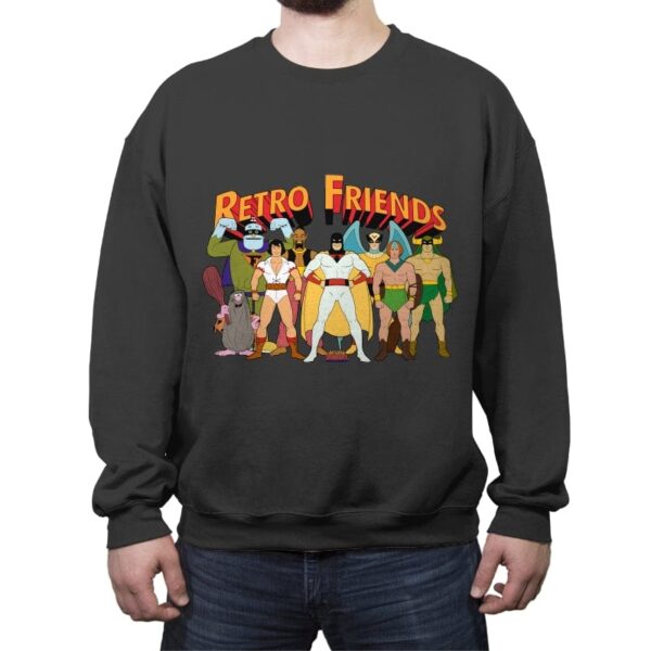 Retro Friends - Crew Neck Sweatshirt Crew Neck Sweatshirt RIPT Apparel Small / Charcoal