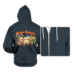 Retro Friends - Hoodies Hoodies RIPT Apparel Small / Dark Gray