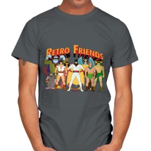 Retro Friends - Mens T-Shirts RIPT Apparel Small / Charcoal