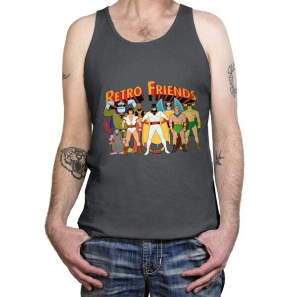 Retro Friends - Tanktop Tanktop RIPT Apparel X-Small / Asphalt