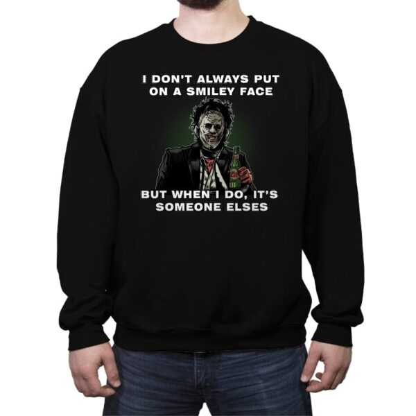 Smiley Face - Crew Neck Sweatshirt Crew Neck Sweatshirt RIPT Apparel Small / Black