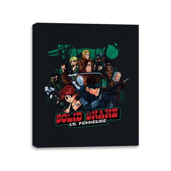 Solid Snake Vs Foxhound - Canvas Wraps Canvas Wraps RIPT Apparel 11x14 / Black