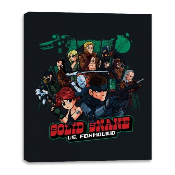 Solid Snake Vs Foxhound - Canvas Wraps Canvas Wraps RIPT Apparel 16x20 / Black