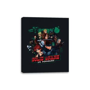 Solid Snake Vs Foxhound - Canvas Wraps Canvas Wraps RIPT Apparel 8x10 / Black