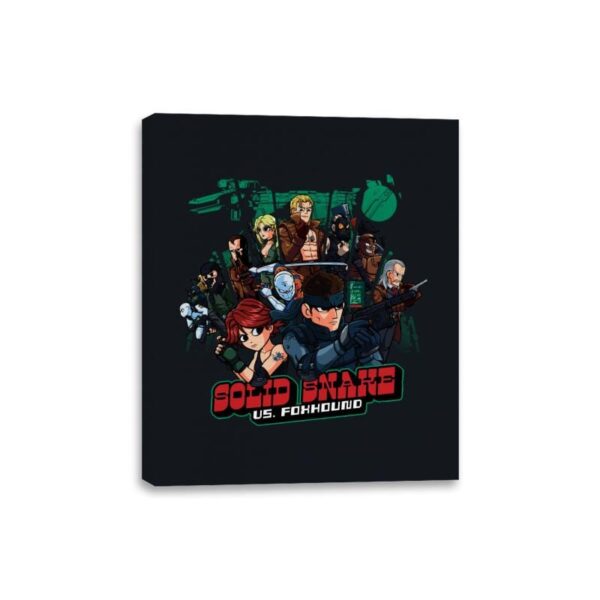 Solid Snake Vs Foxhound - Canvas Wraps Canvas Wraps RIPT Apparel 8x10 / Black