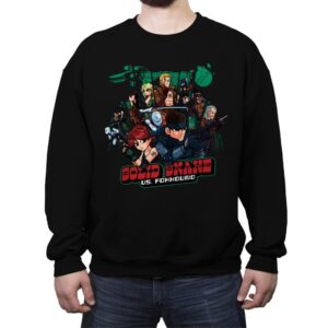 Solid Snake Vs Foxhound - Crew Neck Sweatshirt Crew Neck Sweatshirt RIPT Apparel Small / Black