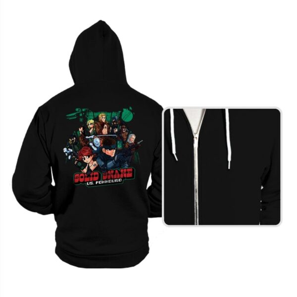Solid Snake Vs Foxhound - Hoodies Hoodies RIPT Apparel Small / Black