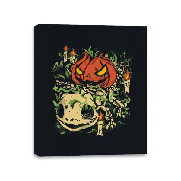 Spooky Grass Fossils - Canvas Wraps Canvas Wraps RIPT Apparel 11x14 / Black
