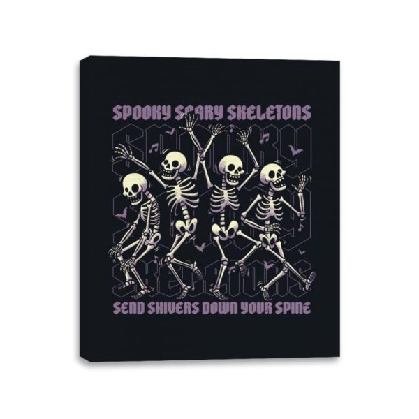 Spooky Skeletons Dance - Scary Halloween Music - Canvas Wraps Canvas Wraps RIPT Apparel 11x14 / Black