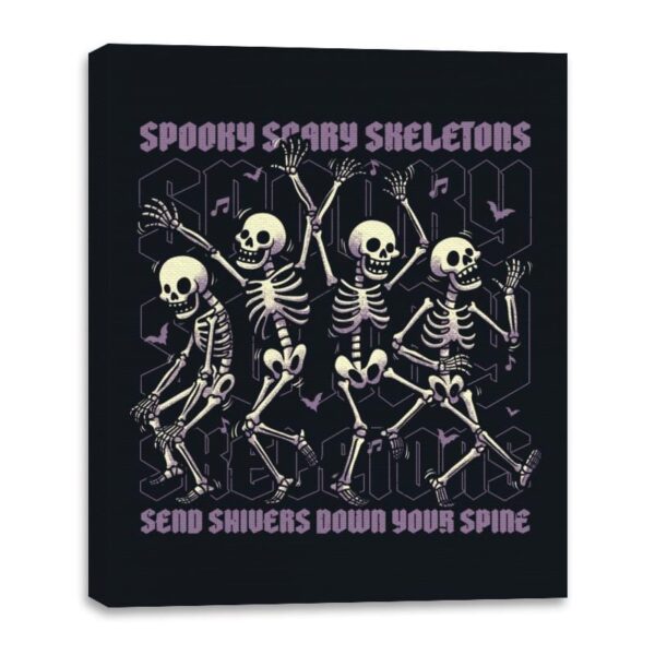 Spooky Skeletons Dance - Scary Halloween Music - Canvas Wraps Canvas Wraps RIPT Apparel 16x20 / Black