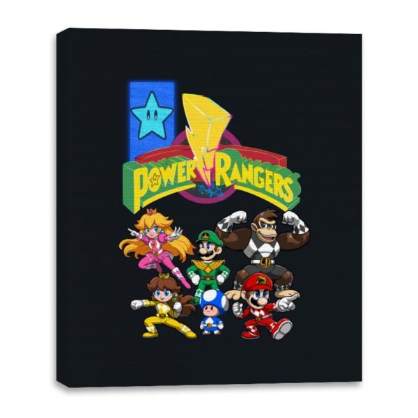 Star Power Rangers - Canvas Wraps Canvas Wraps RIPT Apparel 16x20 / Black