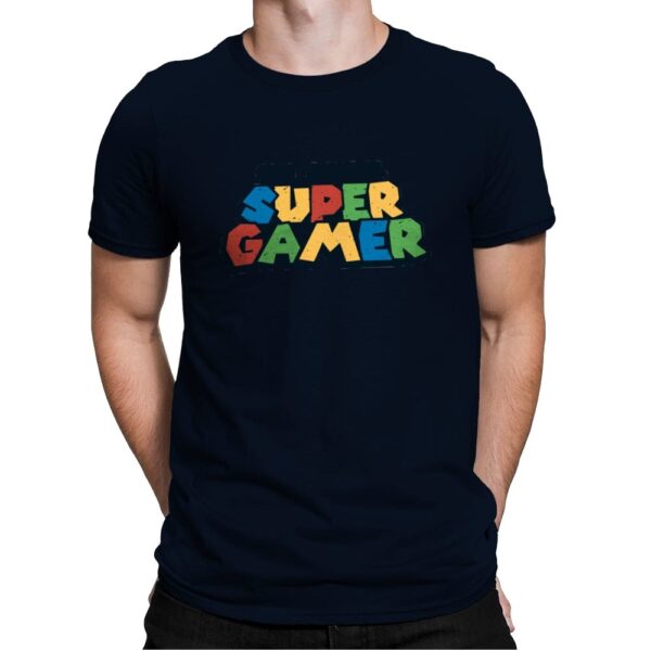 Super Gamer - Mens Premium T-Shirts RIPT Apparel Small / Midnight Navy