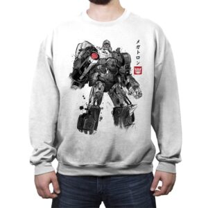 Tyrannical Leader Sumi-e - Crew Neck Sweatshirt Crew Neck Sweatshirt RIPT Apparel Small / White