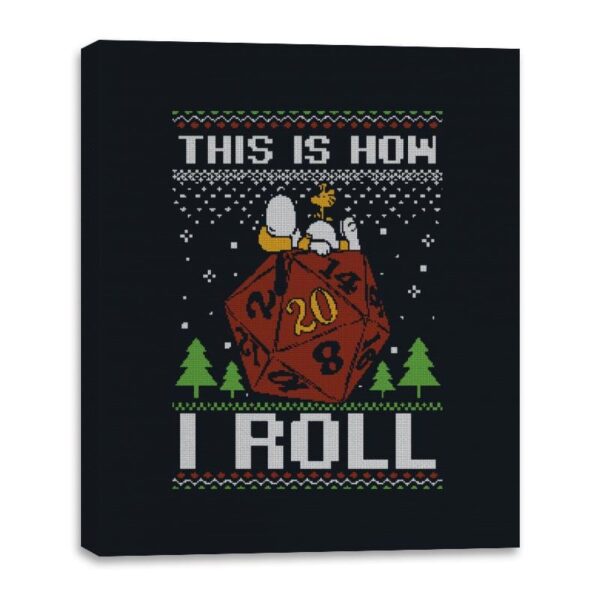 Ugly Sweater Beagle RPG  - Canvas Wraps Canvas Wraps RIPT Apparel 16x20 / Black