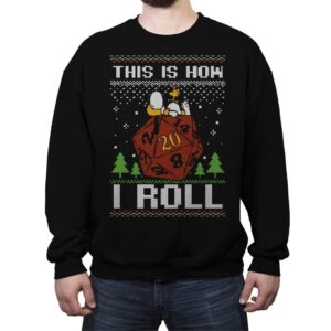 Ugly Sweater Beagle RPG  - Crew Neck Sweatshirt Crew Neck Sweatshirt RIPT Apparel Small / Black