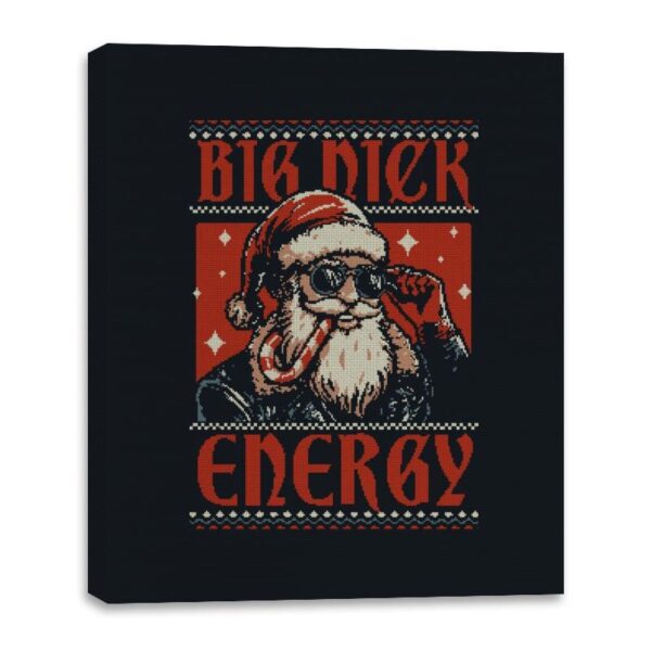 Ugly Sweater Big Santa Claus - Canvas Wraps Canvas Wraps RIPT Apparel 16x20 / Black