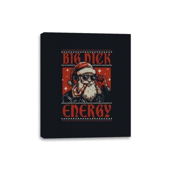 Ugly Sweater Big Santa Claus - Canvas Wraps Canvas Wraps RIPT Apparel 8x10 / Black