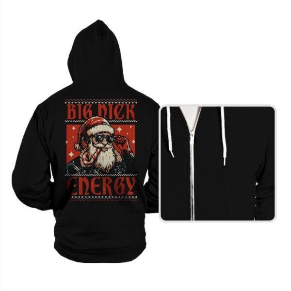 Ugly Sweater Big Santa Claus - Hoodies Hoodies RIPT Apparel Small / Black