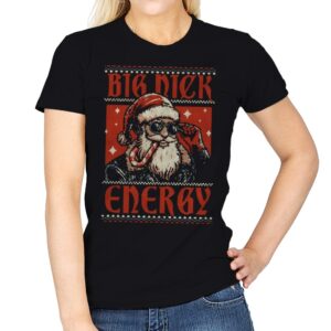 Ugly Sweater Big Santa Claus - Womens T-Shirts RIPT Apparel Small / Black