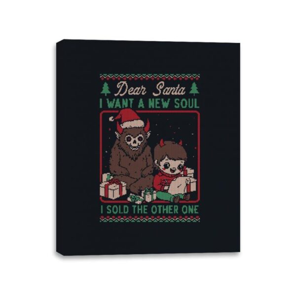 Ugly Sweater Christmas Pact - Canvas Wraps Canvas Wraps RIPT Apparel 11x14 / Black