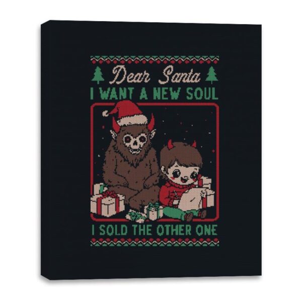 Ugly Sweater Christmas Pact - Canvas Wraps Canvas Wraps RIPT Apparel 16x20 / Black