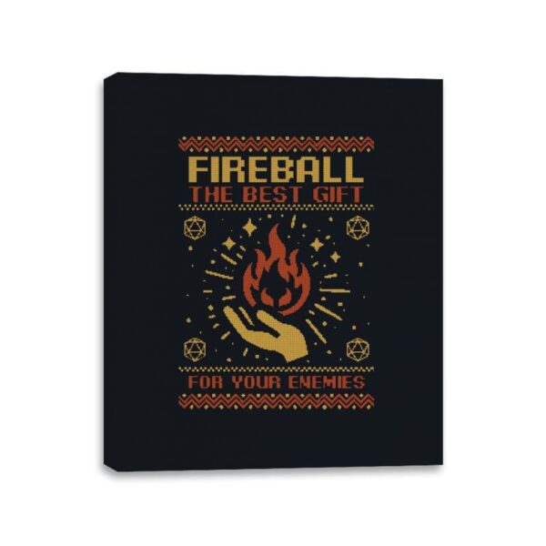 Ugly Sweater RPG Fireball - Canvas Wraps Canvas Wraps RIPT Apparel 11x14 / Black