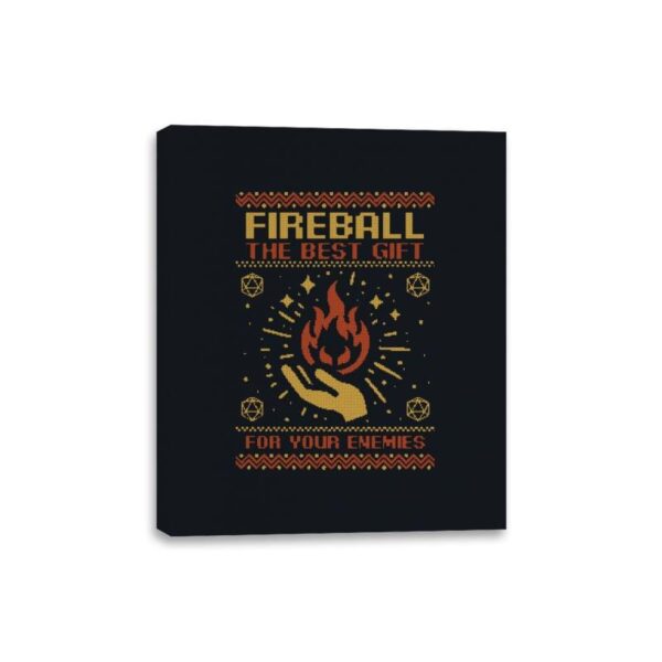 Ugly Sweater RPG Fireball - Canvas Wraps Canvas Wraps RIPT Apparel 8x10 / Black