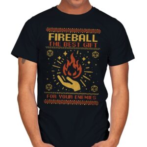 Ugly Sweater RPG Fireball - Mens T-Shirts RIPT Apparel Small / Black