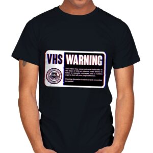 VHS Nostalgia Warning  - Mens T-Shirts RIPT Apparel Small / Black