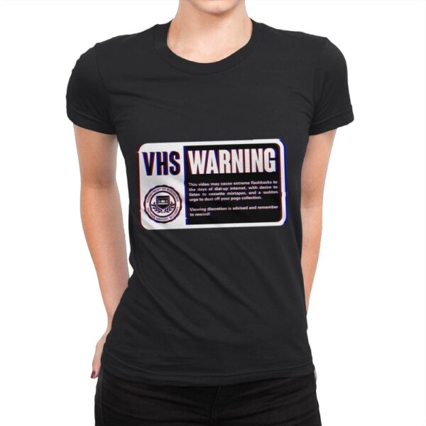 VHS Nostalgia Warning  - Womens Premium T-Shirts RIPT Apparel Small / Black