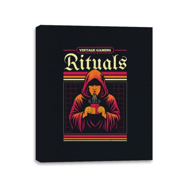 Vintage Gaming Rituals  - Canvas Wraps Canvas Wraps RIPT Apparel 11x14 / Black