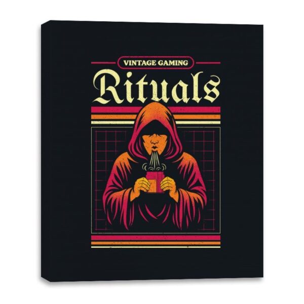 Vintage Gaming Rituals  - Canvas Wraps Canvas Wraps RIPT Apparel 16x20 / Black