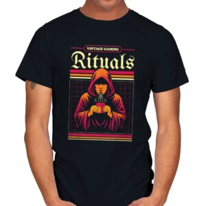 Vintage Gaming Rituals  - Mens T-Shirts RIPT Apparel Small / Black