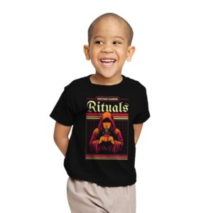 Vintage Gaming Rituals  - Youth T-Shirts RIPT Apparel X-small / Black
