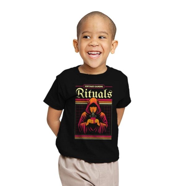Vintage Gaming Rituals  - Youth T-Shirts RIPT Apparel X-small / Black