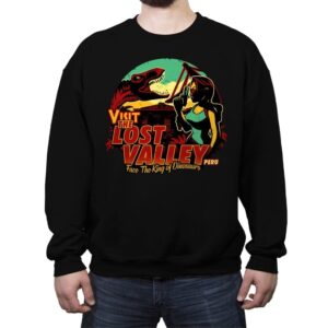 Visit Lost Valley - Crew Neck Sweatshirt Crew Neck Sweatshirt RIPT Apparel Small / Black