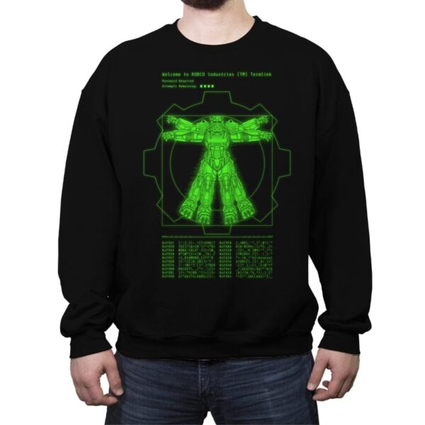 Vitruvian VATS Armor - Crew Neck Sweatshirt Crew Neck Sweatshirt RIPT Apparel Small / Black