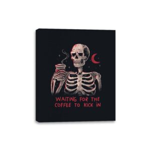 Waiting For The Coffee To Kick In - Canvas Wraps Canvas Wraps RIPT Apparel 8x10 / Black