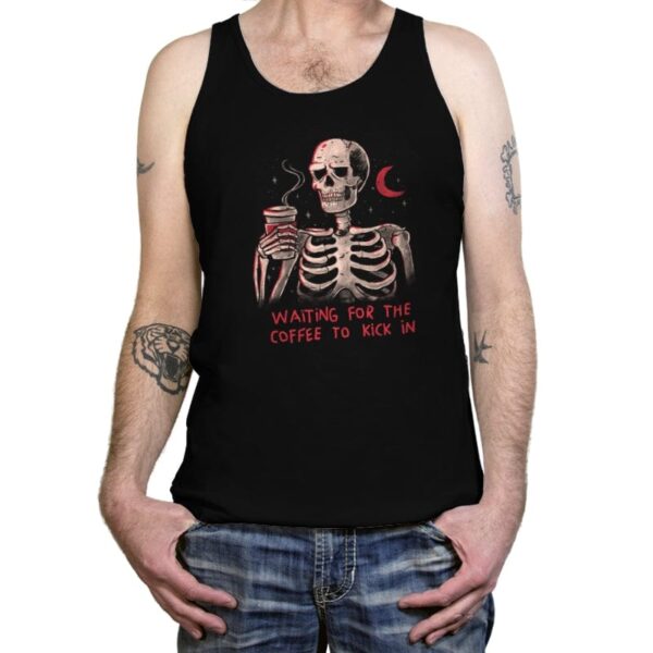 Waiting For The Coffee To Kick In - Tanktop Tanktop RIPT Apparel X-Small / Black